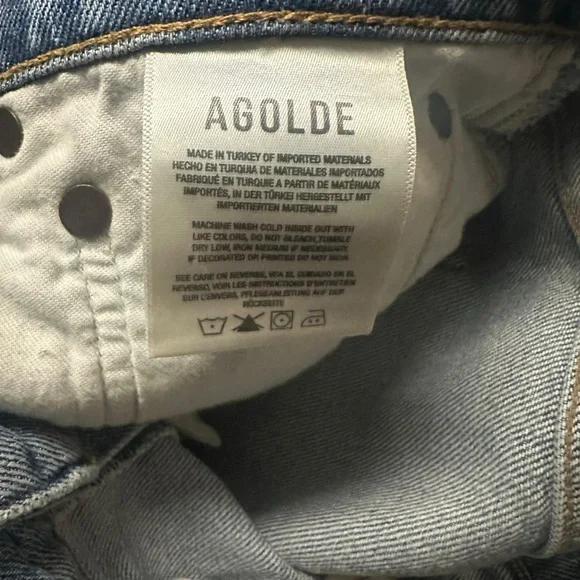 AGOLDE Harper Wide Leg Straight Jean Light Wash High Waisted Stretch 29 EUC - Picture 4 of 6